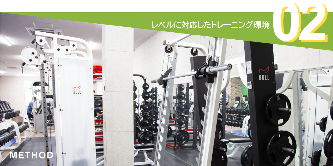 レベルに対応したトレーニング環境